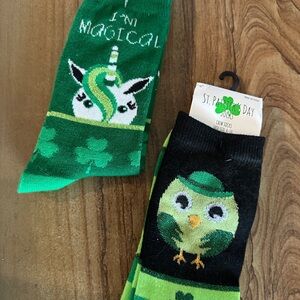 St. Patrick's Day Green and Black Socks